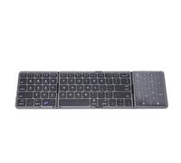 Topiky Clavier Bluetooth Portable à Trois Volets avec pavé Tactile, Clavier Portable sans Fil Bluetooth, Claviers Pliables de Poche Ultra Fins Rechargeables, de Voyage Pliable (Gray)