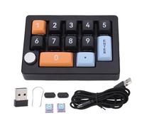 Topiky Clavier Programmable de 12 Touches, Clavier Macro Mécanique à Main, Caravale Portable USB LED RVB avec Bouton de Joystick, Mécanique Programmable (Black)