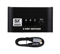 Topiky Commutateur HDMI 2.1, Répartiteur HDMI 3 en 1 Sortie, Sélecteur Vidéo 8K 60 Hz 4K 120 Hz, Commutateur 1x3 4K 120, Bande Passante 48 Gbit/s, Interface Multimédia HD 2. avec