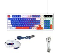 Topiky Ensemble Clavier et Souris de Jeu rétroéclairé RVB, Disposition Compacte 98 Touches, Touches USB Filaires Silencieuses pour Ordinateur Portable, Fonctionne pour 10, de Raccourci Multimédia