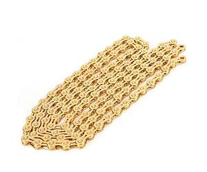 Topiky Gold 10 Speed Mountain Bike Chain 116 Links | Construction en acier au carbone, conception de drainage de boue, action de changement de vitesse rapide, revêtement
