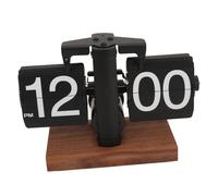 Topiky Horloge de Bureau Rabattable, Horloge Numérique Rétro Rabattable, Horloge Mécanique à Rotation Automatique, Alimentée par Piles, avec Bouton Rotatif pour la Décoration de la