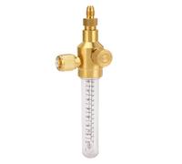 Topiky Indicateur de Débit d'azote en Cuivre Pur, Double échelle, Entrée et Sortie de Filetage 1/4", Débitmètre de Gaz pour la sécurité du Brasage avec Disque d'éclatement de Décompression