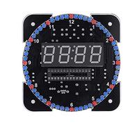 Topiky Kit d'horloge électronique de Bricolage, Ensemble d'outils d'affichage de température et de Temps à LED numérique de Rotation de contrôle de la lumière Multifonction avec Accessoires(Bleu-02)