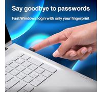 Topiky Lecteur D'empreintes Digitales 11/10 USB/Type-C - Clé Noire Sécurisée pour Tablettes, Ordinateurs Tout-en-Un [Plug and Play] (WA27-USB)