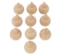 Topiky Lot de 10 Boules de Bois Inachevées à Suspendre pour Peinture, Artisanat, Décorations d'arbre de Noël, Lisse, Artisanat d'art Personnalisable avec Cordon doré