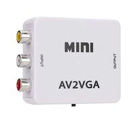 Topiky Mini Adaptateur Composite AV vers VGA 480P, Convertisseur Vidéo, Adaptateur AV vers VGA pour Décodeur VCD DVD Webcam