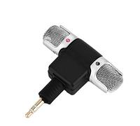 Topiky Mini-Microphone à condensateur stéréo Studio de radiodiffusion avec Micro d'enregistrement de 3,5 mm plaqué Or pour Ordinateur Portable MD caméra