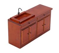 Topiky Miniature Dollhouse Kitchen Sink, Vintage Wood Design | Échelle 1:12, construction en bois de bouleau, tiroirs fonctionnels, parfait pour les maisons de poupées, charmant