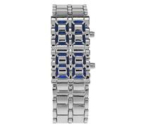 Topiky Montre-Bracelet Créative pour Couple, Bracelet en Acier avec éclairage LED, Montre- électronique avec Lumière Bleue et Rouge, de Mode Unique pour étudiants (#3)