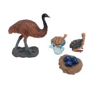 Topiky Pack de 4 Modèles de Cycle de Vie d'autruche, Jouet de Figurine d'autruche de Simulation Réaliste pour Le Développement Cognitif des Enfants, Ensemble de Modèles Animaux éducatifs pour
