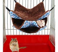 Topiky Petit Hamac pour Animaux de Compagnie, Sac de Couchage Chaud Suspendu à Trois Couches pour Hamster, Planeur de Sucre, écureuils, Accessoires de Cage Mignons avec Crochets (Blue)
