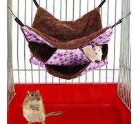 Topiky Petit Hamac pour Animaux de Compagnie, Sac de Couchage Chaud Suspendu à Trois Couches pour Hamster, Planeur de Sucre, écureuils, Accessoires de Cage Mignons avec Crochets (Purple)
