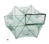 Topiky Piège à Appâts de Pêche, Cage à Crevettes Pliable avec Mécanisme Automatique, Piège à Filet à Poisson Pliable pour Lac de Rivière, à Crabe Portable pour la Pêche en Plein Air (70#)