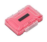 Topiky Porte-Carte Mémoire Multifonctionnel, Compact, Absorbant Les Chocs, pour Les Créatifs en Plein Air, Résistant à l'eau, ABS, Stockage de 12 Cartes (Rouge)