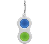 Topiky Porte-clés Sensoriel Push Bubble, Jouet Porte-clés en Silicone Anti-Stress pour étudiants, Jouet Portable à Main, Popper pour la Concentration sur Le TDAH, Décoration de Bureau (Vert + Bleu)
