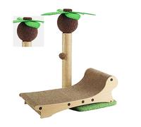 Topiky Poteau à Gratter pour Chat Boules de Fourrure Suspendues Feuilles de Noix de Coco Décoratives Conception de Chaise de Plage Confortable pour Chats et Chatons Matériau en Papier ondulé