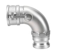 Topiky Raccord de Tuyau Camlock de Type DA, Adaptateur coudé à 90 Degrés pour le Transfert de Fluide dans L', Laiton/aluminium, 2,5 Pouces