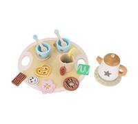 Topiky Service à thé en Bois pour Petites Filles, Jeu de Simulation - 19 Pièces, Théière en Bois, Tasse à thé pour Jeux de Rôle, Développement des Compétences Sociales, Jouet de Fête pour Enfants de