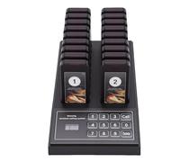 Topiky Système D'appel sans Fil, 1 émetteur 18 Récepteurs, Système de Téléavertisseur de Vibration de File D'attente pour Restaurant, Aire de Restauration, café, Service Commercial (Prise UE)