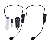 Topiky Système de Microphone sans Fil pour Casque, Micro Portable 2,4 G UHF avec Prise 3,5 Mm 6,35 Mm, Système de Casque de Microphone UHF pour l'enseignement du Fitness, Guide (1 pour 2)