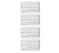 Topiky Tableau de Liste de Contrôle 4 Pièces, Tableau de Corvée Détachable Bricolage pour Enfants, Liste de Contrôle de Corvée Portable en PVC Brillant, Carte Coulissante pour Plan de Voyage au