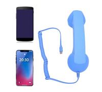 Topiky Téléphone Rétro de Type C, Neuf, Filaire, avec Microphone, pour la Maison et Le Bureau. (Blue)