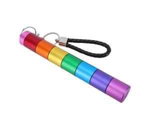 Topiky Tube de Rangement à 7 Compartiments avec Lanière, Tube Hermétique, Support de de Rangement étanche, Porte-clés de Capsule, Conteneur de en Métal, Boîte de de Voyage pour les Voyages, les