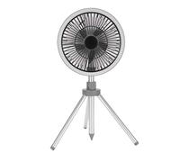 Topiky Ventilateur de Camping à Couverture Améliorée avec TréPied 3 en 1 pour Pique-nique de Pêche en Tente, Ventilateur Extérieur sur Pied à Piles (GREY)