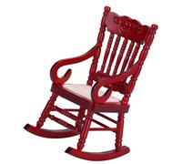 TOPINCN 1:12 Doll House Miniature Furniture of Modern Old-Fashiond Swing Chair for Play Play Camates and Home Decoration - Matériel Durable (Couleur de Bois de Palissandre)