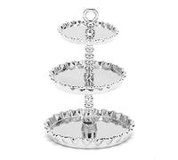 TOPINCN 1:12 Dollhouse Silver 3 Tier Cupcake Stand, Miniature Cake Stand avec Simulation Design Dollhouse Accessoires pour Doll House Afternoon Tea Scene (Support à gâteau argenté à 3 Niveaux)