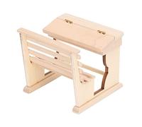 TOPINCN 1/12 Skala -Mini School Desk inachevé Birch Wood Handicraftmailft Toy Ensemble pour Doll House Classroom Decoration
