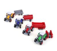 TOPINCN 1:64 Skala Mini Kids Car Model Model Set, Durable Allliage Toy Car, Idéal pour les Petits, 4pcs pour les Amoureux de la Ferme