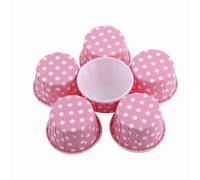 TOPINCN 100 Pièces Doublures de Caissettes à Cupcakes en Papier Doublures de Cupcakes Tasses de Cuisson Emballages de Muffins Papier sulfurisé pour Four -ondes Cuisson à la Vapeur (pois roses)