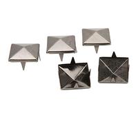 TOPINCN 100pcs carré Pyramide Goujons, 4 Griffe Métal Goujons Punk Rivets pour Vêtements Chaussures Sac en Cuir Veste Artisanat, 4 Broches Métal Nailhead Goujons Spike Stud Cuir Griffe (10 mm)