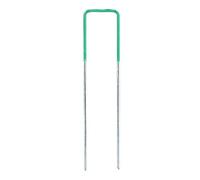 TOPINCN 100pcs U Pins Jardin Agrafe Robuste Galvanisé en Acier Agrafe de Gazon pour Gazon Artificiel Parasol Net avec Biseauté Extrémites Facile à Pénétrer Le Sol