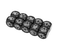 TOPINCN 10pcs DIGN Rating Game Dice Set 6 -Sites Antioxydant Imperméable pour Les Jeux Interactifs, Divertissement éducatif en Famille (Black)