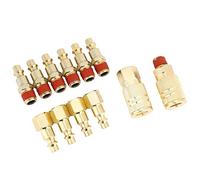 TOPINCN 12 Pcs Durable Quick Connector Kit Brass Plated Iron Fittings for