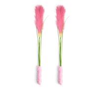 TOPINCN 2 Pièces Baguette de Teaser pour Chat Jouet d'herbe en Peluche Réaliste Bâton de Taquin Interactif pour Chats et Chaton, Jouets de Chats en Ruban de Polyester D'intérieur (Pink)