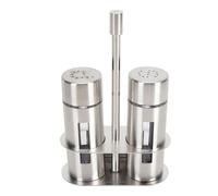 TOPINCN 2pcs Salt and Peppers Shakers Set, Distributeur Aromatisant en Sucre, Secoueurs de Condiments, Pot D'assaisonnement avec Fenêtre et Support de Base Transparent pour la (L 28 pouces)