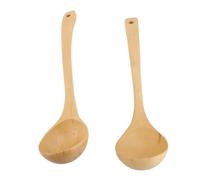 TOPINCN 2pcs Spuon en Bois Louche, Cuillères de Cuisson en Bois Non Hêtre en Bois à Louches à Soupe Cuillères de Cuisine Ustensiles de Cuisine pour Cuisiner