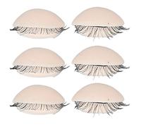 TOPINCN 3 Paires de Paupières Professionnelles en Silicone avec Faux Cils pour les Pratiques de Greffe de Cils, Adaptées aux Débutants et aux Experts, Texture Douce, pour les Ateliers de Greffe (PINK)