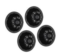 TOPINCN 4 Pièces Mini Moule à Flan Moules à Gâteau à la Citrouille Moule à Pudding Rond en Acier au Carbone Antiadhésif avec Dégagement Facile pour Boulangerie Professionnelle à Domicile