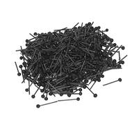 TOPINCN 400 Pièces Yeux de sécurité en Verre 2 Mm Haricots Noirs Type Aiguille Boules D'yeux en Verre pour Bricolage Artisanat avec Finition Noire Brillante pour Poupées Ours en Peluche