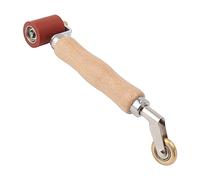 TOPINCN 40mm Rouleau de Papier Peint Rouleau de Joint en Acier, Manche en Bois Rouleau de Joint en Silicone Double Usage Roue en Laiton Rouleau de Joint Plat pour Soudage PVC TPO (Rouge)