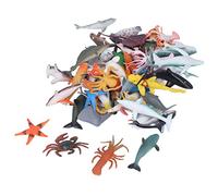TOPINCN 48 Pièces Jouets d'animaux Marins, Formes Vives, Mini Figurines éducatives en Plastique Sûres, Jouets d'animaux de L'océan en Plastique pour 4 à 6 Ans