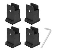 TOPINCN 4pcs Rehausseurs de Meubles Réglables, Pied de Meuble avec Pince à Vis Rehausseurs de Canapé de Lit en Caoutchouc pour Meubles Robustes (Le Noir)