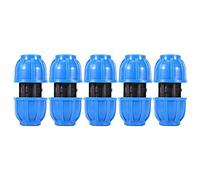 TOPINCN 5 Pcs Connecteur De Tuyau d'eau PE en Plastique 20mm à 20mm Droit Raccord De Tuyau Adaptateur Adaptant Haute Capacité