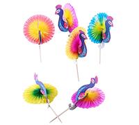 TOPINCN 50pcs Bâtonnets de Paon, Boire des Pics de Gâteau aux Fruits, Décorations de Fournitures de Fête, Parapluie Cocktail Cure-dents, Feux D'artifice Poteaux de Poisson Rouge pour (Cocktail)