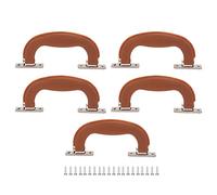 TOPINCN 5pcs Poignées de Bagages en Fer en Plastique Robustes, Porte-côté de la Valise Vintage, Caisse de Transport, Pièce de Remplacement des Bagages avec Vis pour Boîtes à Outils (Rouge brunâtre)
